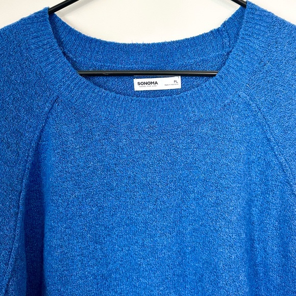 Sonoma Women's Blue Crew Neck Sweater - Size: Petite Large - Picture 2 of 6